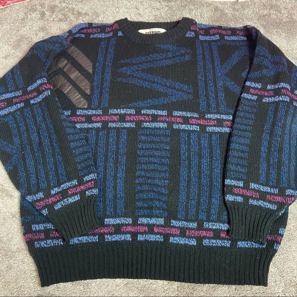 vintage acrylic 80’s geometric cosby style sweater unisex